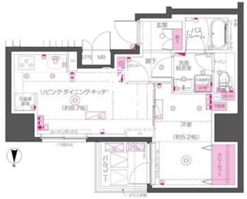 ズーム秋葉原ノース 803 間取り図