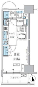 パークアクシス上野三丁目 506 間取り図