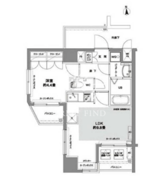 コンフォリア芝公園 601 間取り図