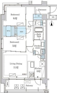 グランドゥールプレミアム代々木大山 301 間取り図