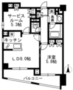 レジディア中落合 B611 間取り図