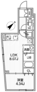 オルタナ早稲田 208 間取り図