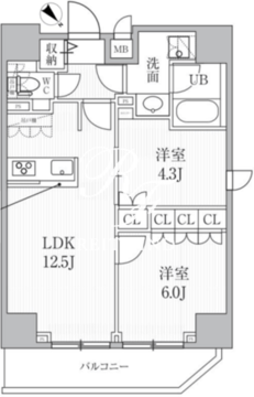 ドゥーエ日暮里2 1401 間取り図