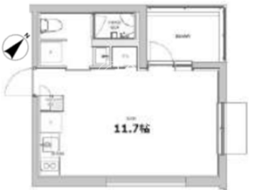 エスセナーリオ赤坂 W-212 間取り図