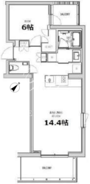 エスセナーリオ赤坂 W-313 間取り図