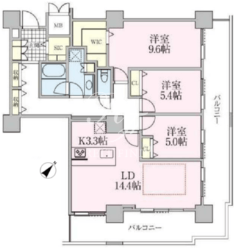 ロイヤルパークスタワー南千住 3309 間取り図