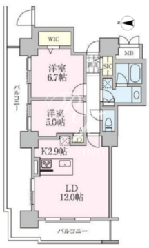 ロイヤルパークスタワー南千住 2501 間取り図