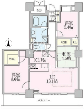 ロイヤルパークスタワー南千住 3506 間取り図