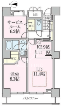 ロイヤルパークスタワー南千住 3403 間取り図
