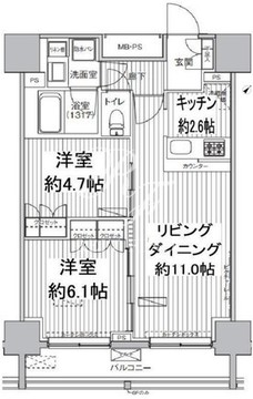 ヒューリックレジデンス駒込 1104 間取り図