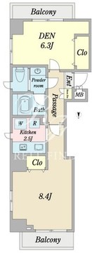 リテラス中目黒 301 間取り図