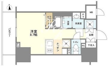 ＢＬＥＳＳ蔵前 208 間取り図