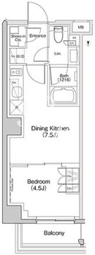 ザ・パークハビオ下北沢 208 間取り図