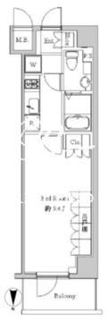 スペーシア住吉 704 間取り図