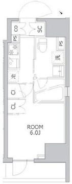 アジールコート北品川 405 間取り図