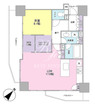 グレンパークG-WEST 507 間取り図