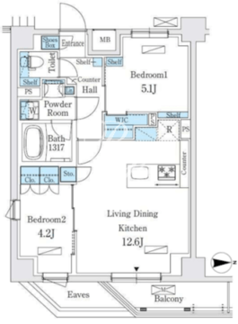 テラス大鳥居エアーズ 705 間取り図