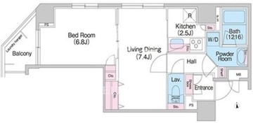 コンフォリア銀座イースト弐番館 406 間取り図