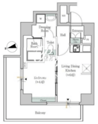 ワンルーフフラット戸越 1005 間取り図