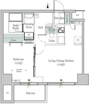 ワンルーフフラット戸越 1204 間取り図
