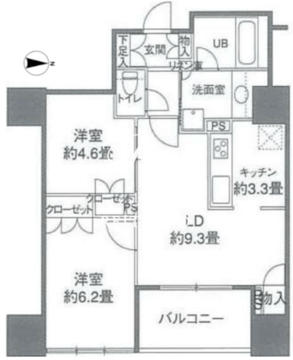 カスタリアタワー品川シーサイド 208 間取り図
