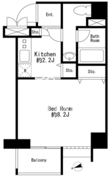 フレッグ三田グラート 802 間取り図