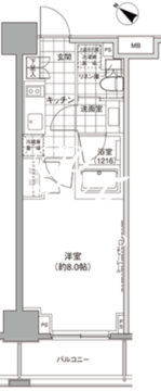 パークハビオ人形町 703 間取り図