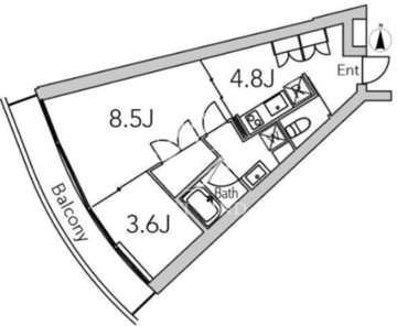 グランデュオ代々木2 203 間取り図