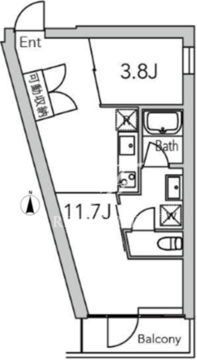 グランデュオ代々木2 208 間取り図