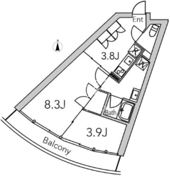 グランデュオ代々木2 402 間取り図