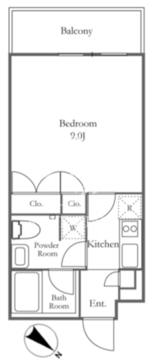 THE LUDLOW NAKAMEGURO 402 間取り図