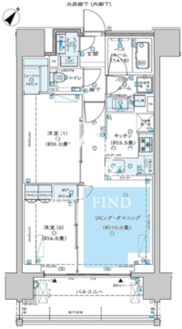 ディームス渋谷本町 1004 間取り図