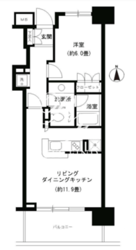 KDXレジデンス芝公園 302 間取り図