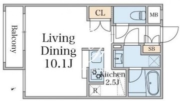 エクセルシオール目黒三田 401 間取り図