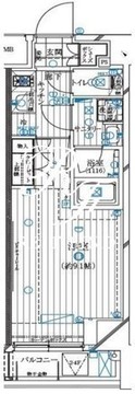 レガリス月島ベイサイドコート 408 間取り図