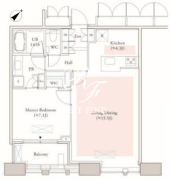 Dマークス西新宿タワー 2512 間取り図
