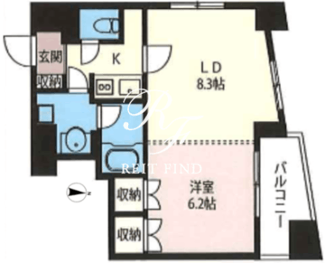 エスティメゾン浅草駒形 1301 間取り図