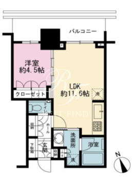 ブランズタワー芝浦 512 間取り図
