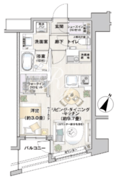 リビオレゾン千代田岩本町ルジェンテ 1002 間取り図