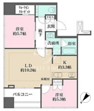 プレミストタワー白金高輪 804 間取り図