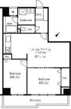 リエール若松町 302 間取り図