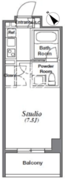 アジリア南麻布J's 509 間取り図