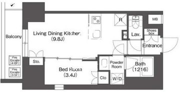 ミレーネ巣鴨駅前 307 間取り図
