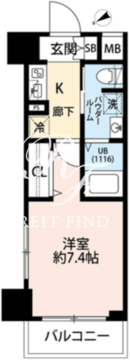 プレール・ドゥーク門前仲町3 909 間取り図