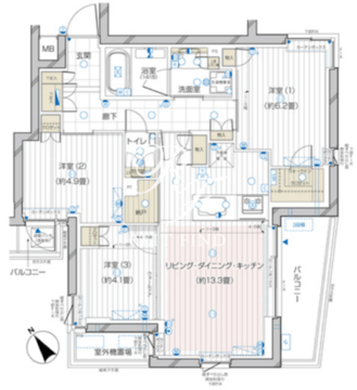ザ・レジデンス駒込染井 407 間取り図