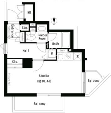 パークアクシス御徒町 1203 間取り図