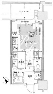 シティタワー新宿 811 間取り図