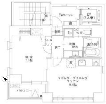 ラスパシオ東日本橋レジデンス 801 間取り図
