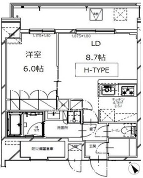 エスレジデンス月島 603 間取り図