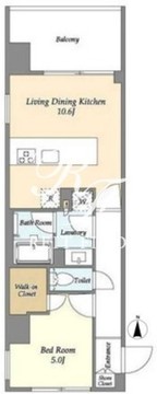 シーズンフラッツ蔵前春日通り 201 間取り図